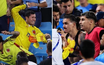 Hinchas de Colombia y jugadores de Uruguay protagonizaron un escandalo