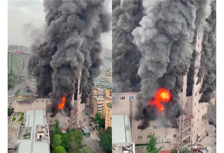 incendio en un centro comercial en china