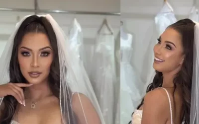 Linda chiquilla revoluciona las redes con sus fotos vestida de novia