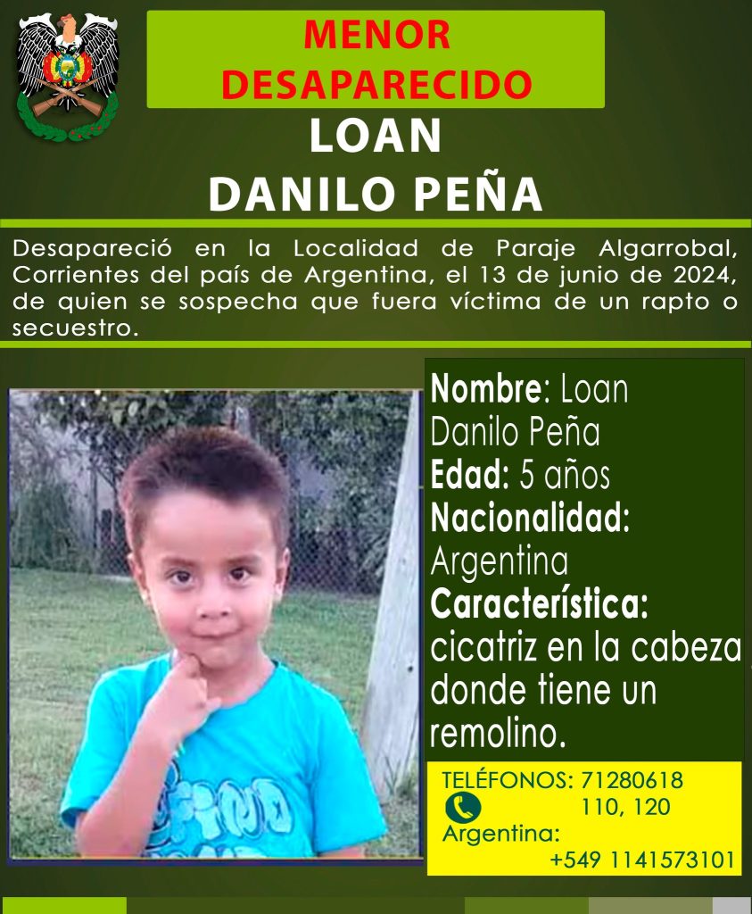 Buscamos a 𝗟𝗢𝗔𝗡 𝗗𝗔𝗡𝗜𝗟𝗢 𝗣𝗘Ñ𝗔 de 5 años 1 MENOR DESAPARECIDO